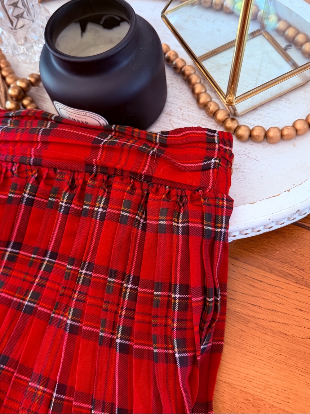 Antonio Melani Katrina Tartan Plaid Layered Ruffled Red Black Holiday Skirt 6 - Picture 13 of 16